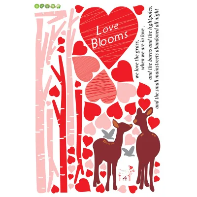 

DIY Romantic Love Flowers Home Decal Vinyl Wall Sticker Modern Wall Decor Wedding Room Decoration Birds Kids Room Posters