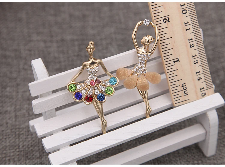 Элегантный Кристалл Rhinestone Балетные костюмы Танцы девушка брошь Булавки Для