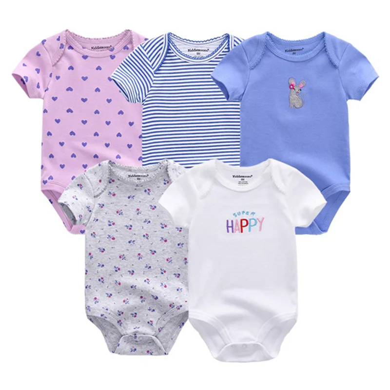 Летние хлопковые комбинезоны с коротким рукавом для мальчиков и девочек 3 12