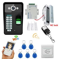 hd 720p wireless wifi rfid password video door phone doorbell intercom system night vision electric magnetic door lock 180kg