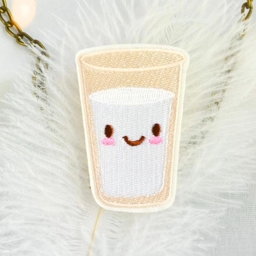 2 шт. молочное стекло улыбка железо на пластыре шитье вышитая аппликация швейная