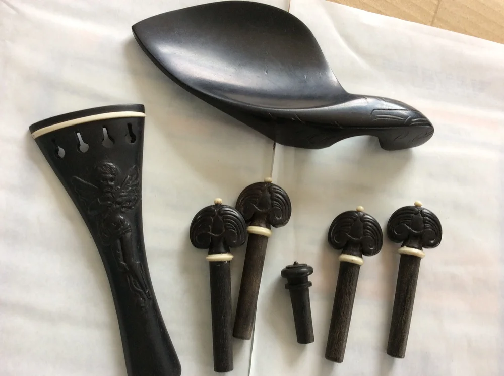 Ebony скрипки части 4/4 размер ручной резной один набор 4 скрипки колышки, один хвост, один шинрест