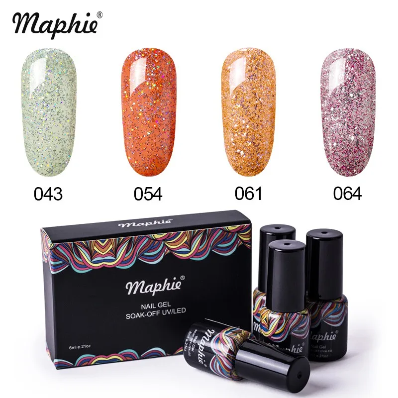 9 Maphie 4 шт./лот гель для ногтей с блестками лак Полупостоянный лак для ногтей набор розового цвета серия Led гель для ногтей наборы лаков с коробкой - Цвет: 9