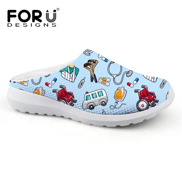 FORUDESIGNS/Женская обувь; милые босоножки на платформе с принтом медсестры; модный дышащий сетчатый Sandalias для женщин; zapatos - Цвет: H5805CA