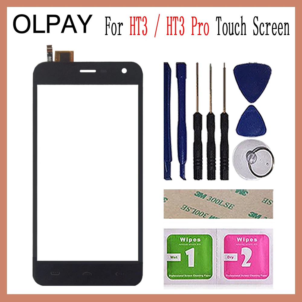 OLPAY 5,0 ''мобильный телефон для HOMTOM HT3/HT3 Pro Сенсорный экран дигитайзер Панель переднее стекло Инструменты клейкая+ салфетки