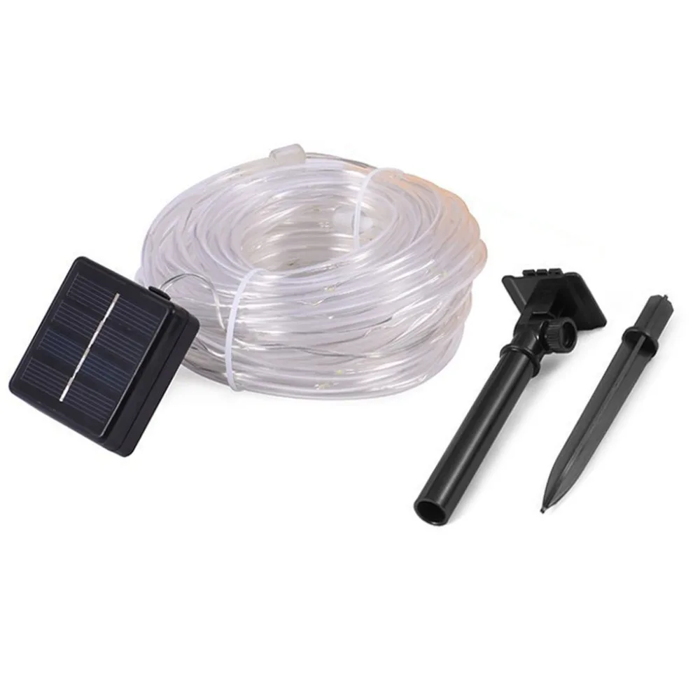 

Thrisdar 12M 100 Rope Tube Solar Led String Copper Wire Fairy Light Garland Party Wedding Fairy Light Outdoor Garden Fence Light