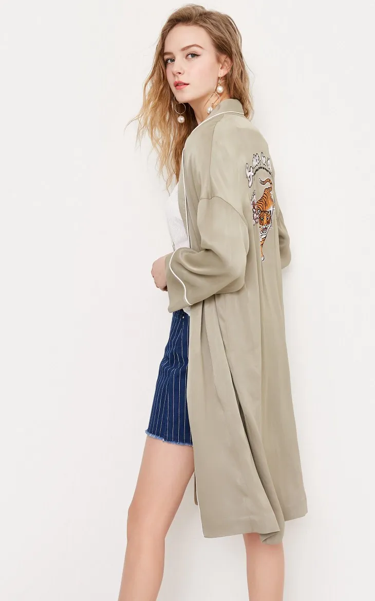 Vero Moda атласное пальто/куртка с вышивкой тигра | 318221504