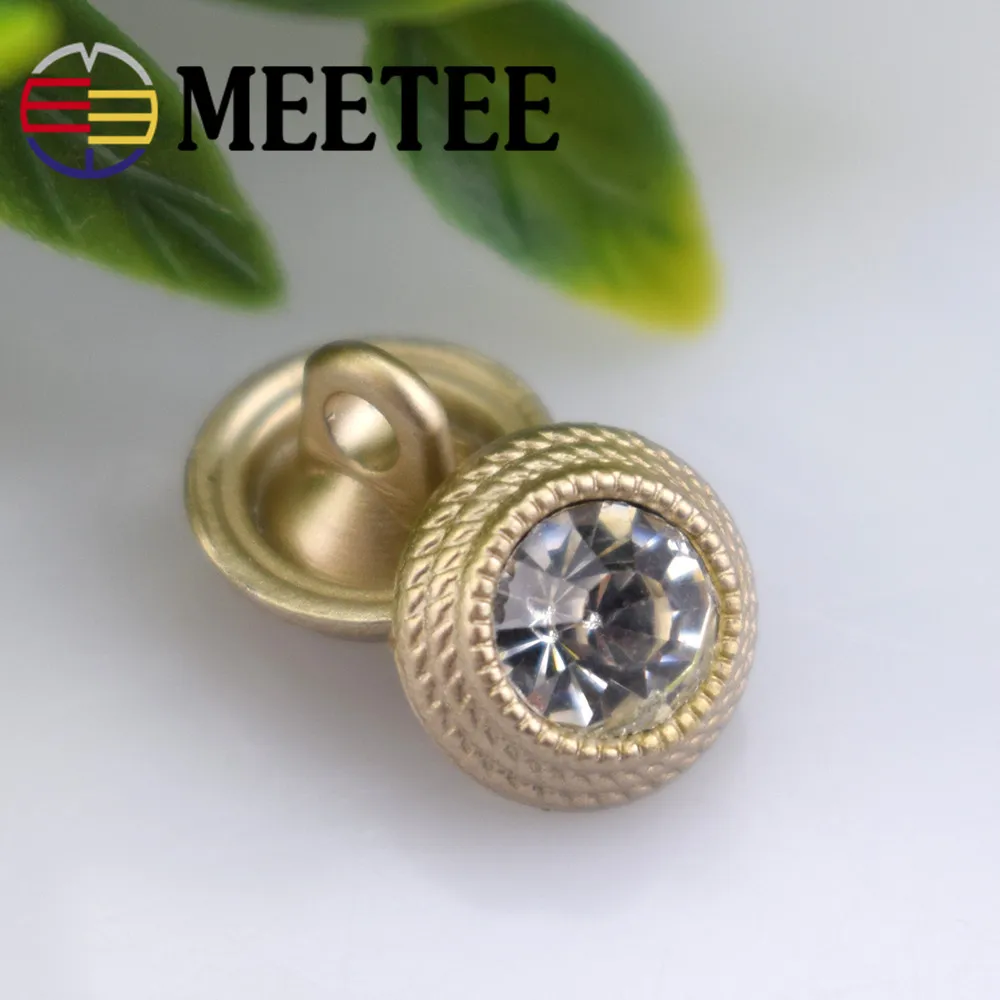 30pcs Meetee 10mm Mix Rhinestones Decor Metal Buttons Round Shank Button for Shirt Sweater Clothes Sewing Scrapbooking Accessory | Дом и сад