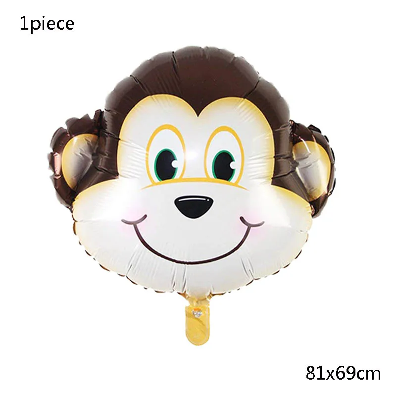 1pc large monkey Вечерние воздушные шары из фольги в стиле джунглей, животных, тигра, Льва, обезьяны, зебры, жирафа, коровы, сафари, аксессуары для детской вечеринки на день рождения - Цвет: 1pc large monkey