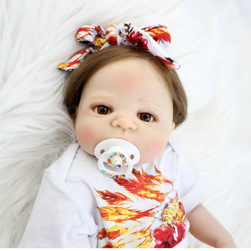 BZDOLL 22 &quotполный силиконовые куклы для младенцев девочек Bebe 55 см Реалистичная Reborn