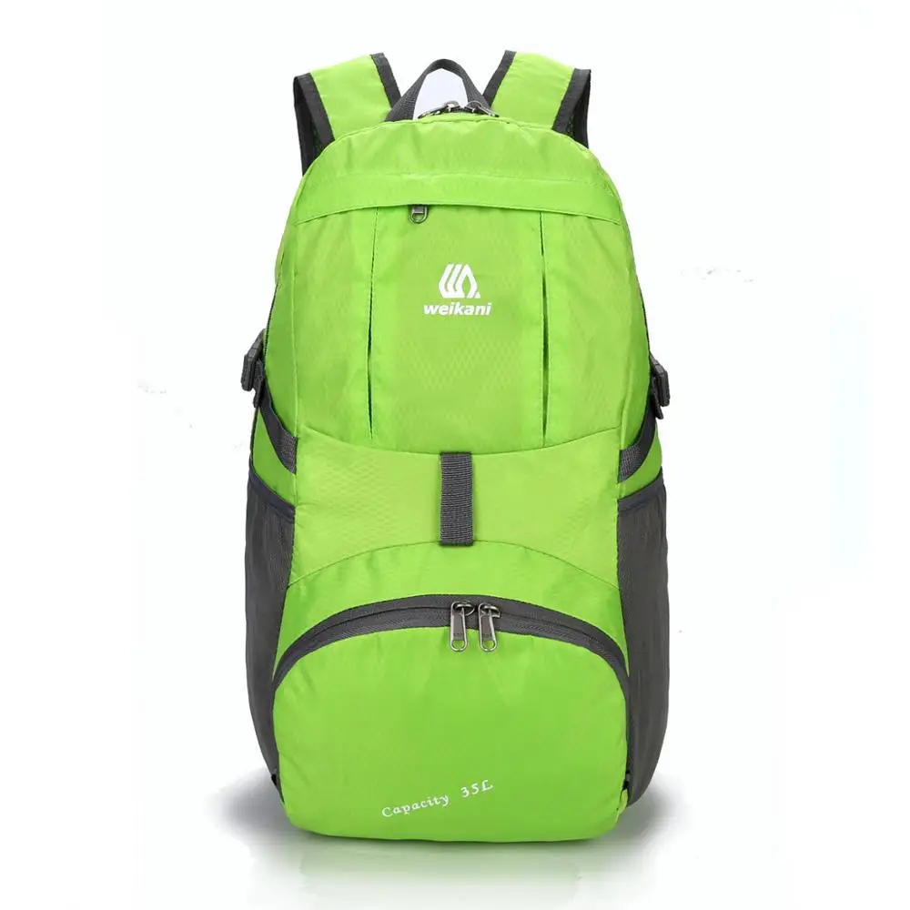 Green Weikani Водонепроницаемый складной рюкзак, нейлоновый рюкзак для альпинизма, Спортивная складная сумка для мужчин и женщин, рюкзак для путешествий и пеших прогулок - Цвет: Green