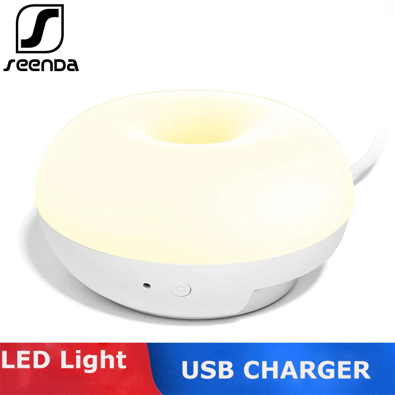Seenda USDual USB зарядное устройство хаб со светодиодной подсветкой управление ночника