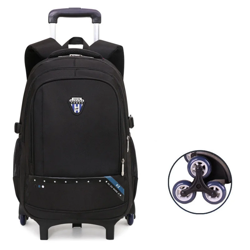 6 wheels dark blue Колесный Рюкзак для детей подвижного сумки для мальчиков студент рюкзак для тележки школьные сумки с колесами детская дорожная сумка на колёсах Mochila - Цвет: 6 wheels dark blue