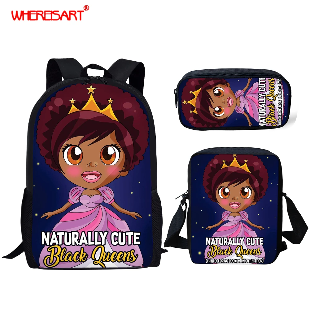 WHEREISART 3 шт./компл. девочка мультфильм дети школьная сумка для ребенка естественно