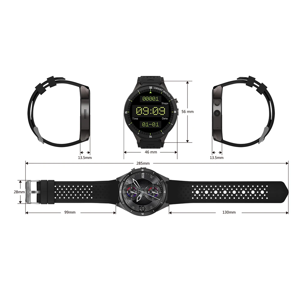 Смарт-часы KINGWEAR KW88 Pro gps для мужчин и женщин с оперативной памятью 1 Гб ПЗУ 16 Гб MTK6580 носимые устройства Android 7,0 камера 3g Smartwatch телефон