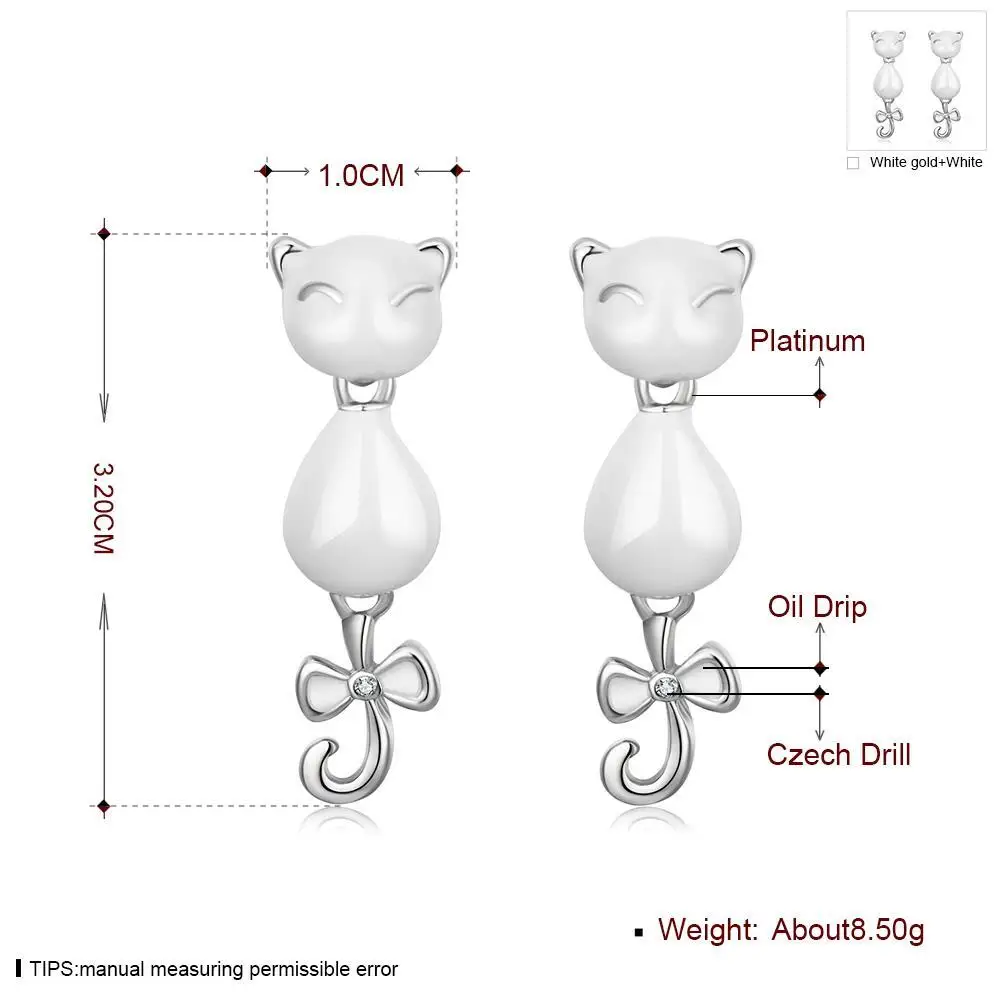 GNIMEGIL оптовая продажа простые милые серьги с подвеской в форме кошки элегантные