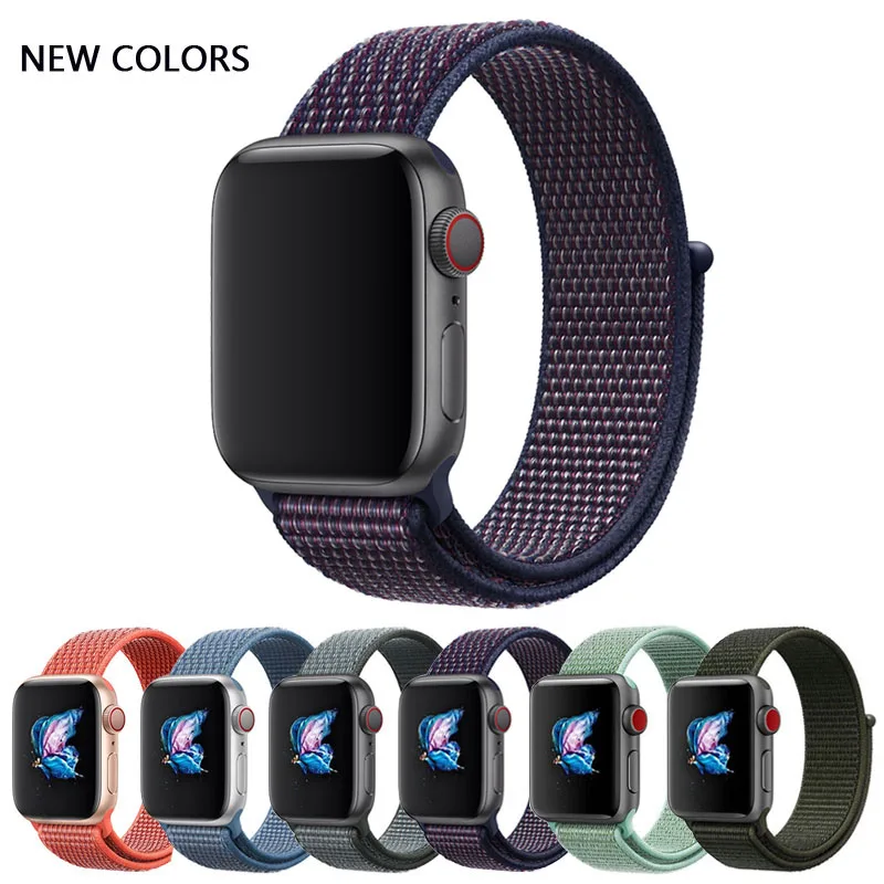 Тканые нейлоновые ремешки для часов iWatch Apple Watch sport loop браслет и тканевый ремешок 38 мм 42 мм Серия 1 2 3