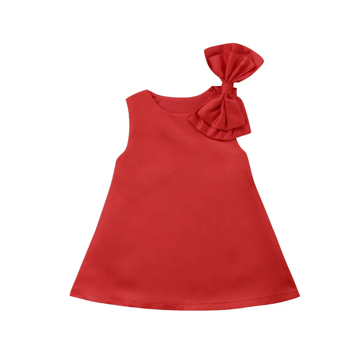 Toddler Girls Lovely Solid Red Sleeveless Tutu Dress Baby Kids Bow Party Flower Tulle Wedding Clothes Sundress Princess Outfits | Детская