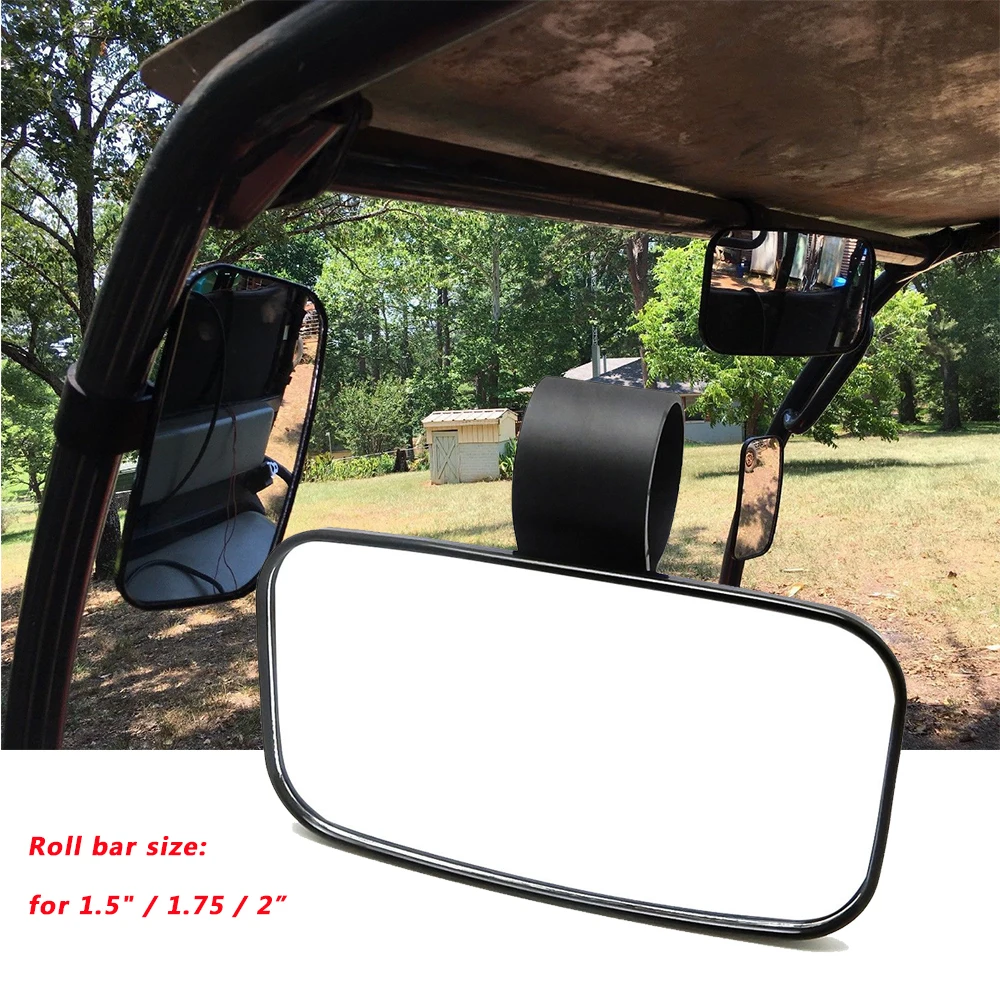 Large Adjustable UTV 1.5" 1.75" 2" Clamp Side Center RearView Mirror for Polaris RZR for Can-Am Commander 1000 for Artic Cat