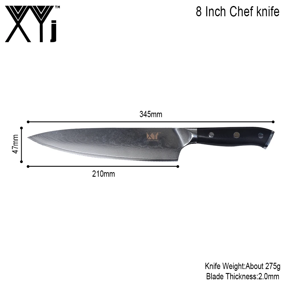 Поварской дамасский нож XYj высококачественный японский кухонный из дамасской