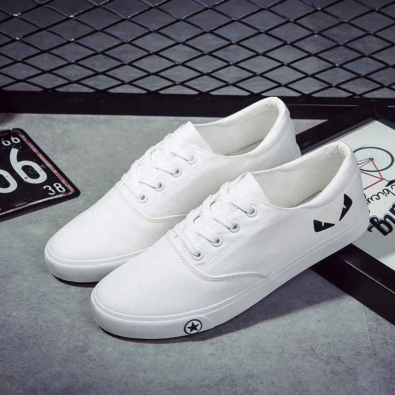 Мужская парусиновая обувь с маленьким монстром Обувь на плоской подошве Оптовая