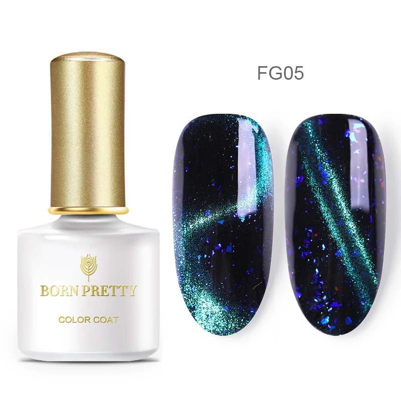 BP-FG05 Магнитный Гель-лак для ногтей BORN PRETTY, 6 мл, Блестящие Блестки фиолетового цвета, долговечный замачиваемый УФ гель для ногтей, Гель-лак - Цвет: BP-FG05