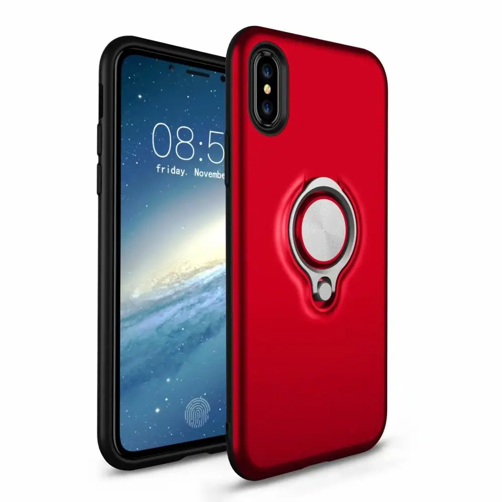 Для iPhone 11 Pro MAX роскошный автомобильный Магнитный скрытый держатель с кольцом-подставкой Чехол для телефона для iPhone XR X XS Max 5S 6s 7 Plus 8 Plus Coque - Цвет: Red