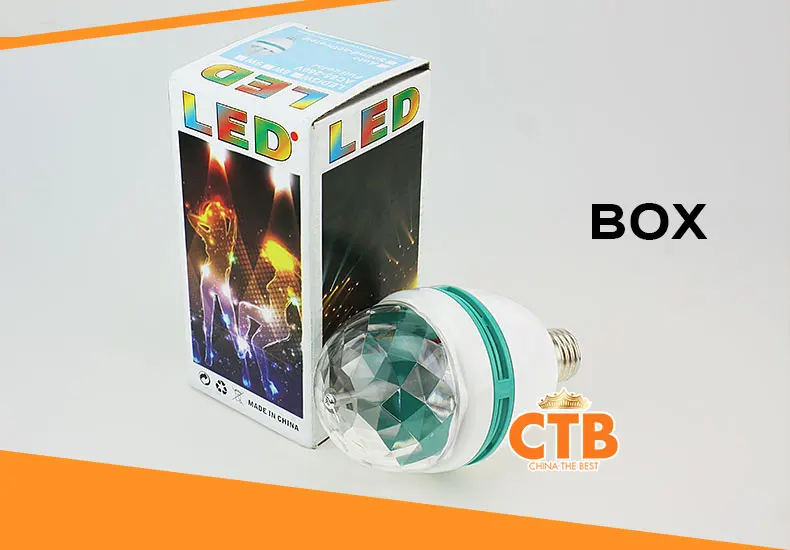 3Вт RGB LED мини фонарики для вечеринки Е27 вращающаяся лампа дискотеки светодиодные