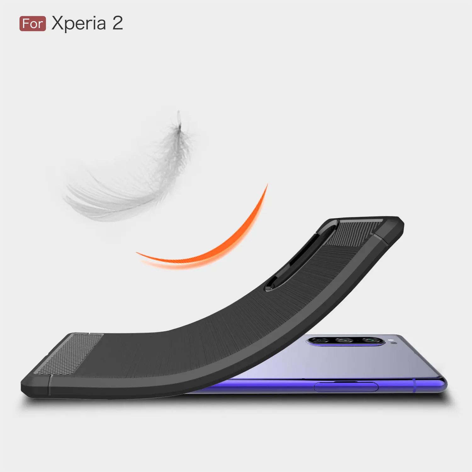 Ультратонкий Мягкий силиконовый чехол бампер из углеродного волокна для Sony Xperia 2