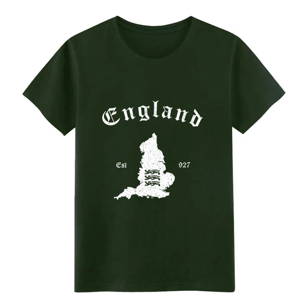 Men's England Vintage Map t shirt Customized cotton round Neck Standard Famous Funny Casual summer Kawaii | Мужская одежда