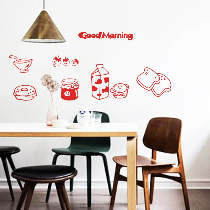 Art design 2015 hot selling environmental removable home decor kitchen milk breakfast wall sticker for or dining room | Дом и сад