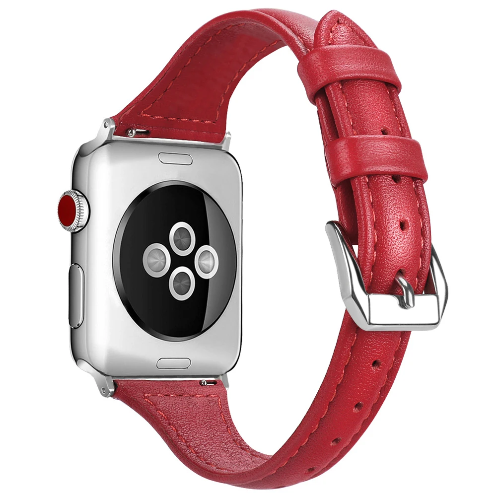 Натуральная кожа Ремешки для Apple Watch Для женщин наручные часы Группа 38 мм 42