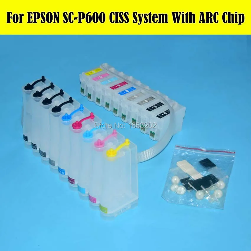 9 цветов/комплект электронная сигарета EPSON P600 Ciss с индикатором уровня чернил чип