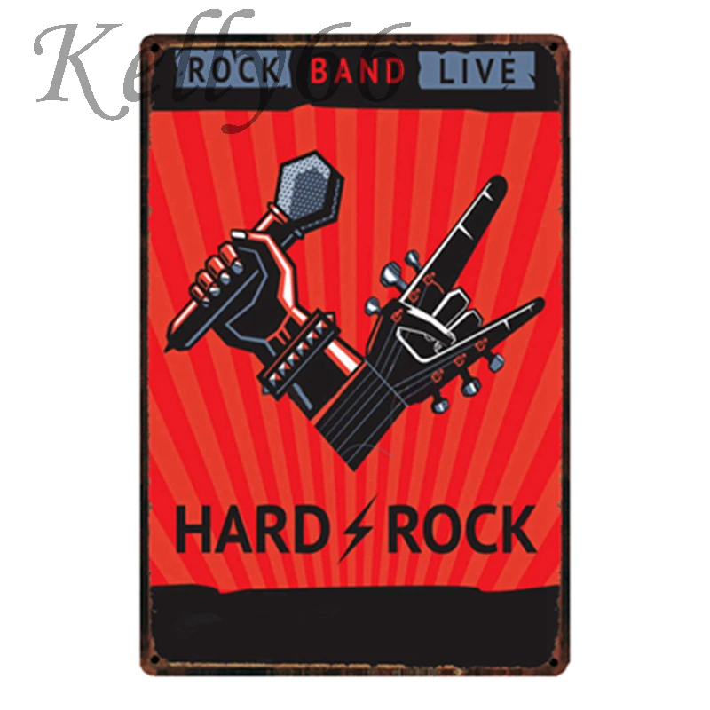 

[ Kelly66 ] Rock Metal Sign Tin Poster Home Decor Bar Wall Art Painting 20*30 CM Size y-1857