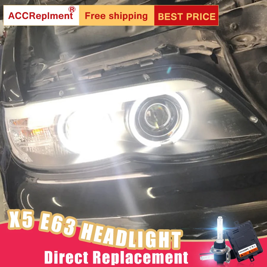 2 шт. светодиодный фары для BMW X5 E63 2004-2006 Автомобильные ангельские глазки комплект
