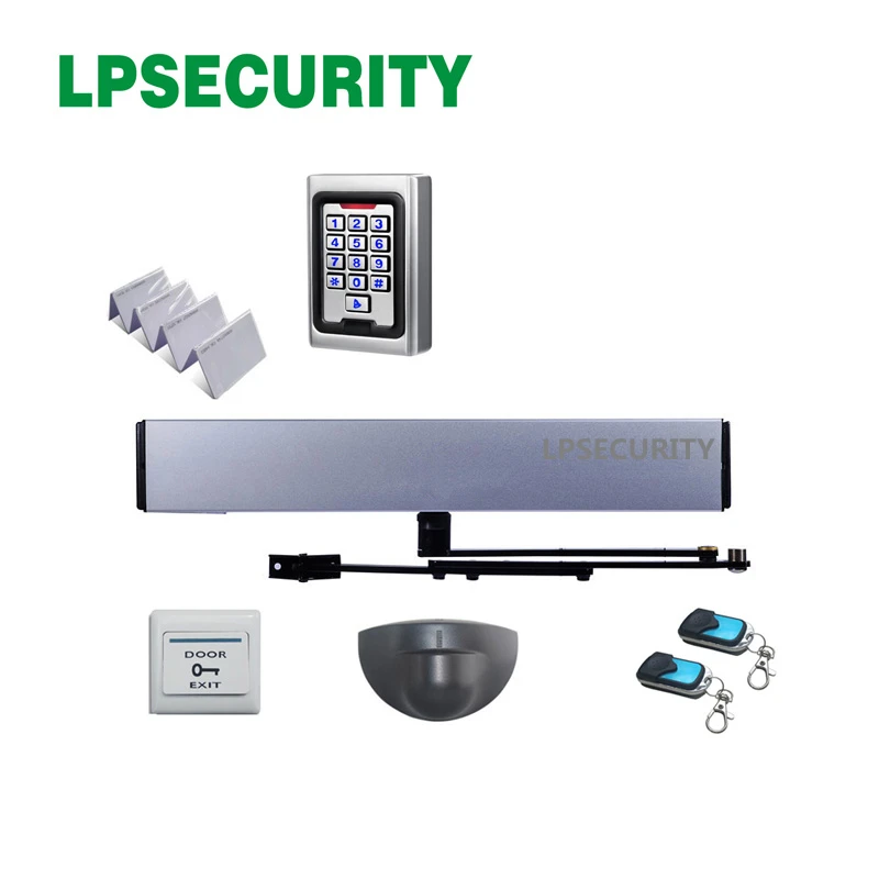 LPSECURITY Электрический автоматический механизм открывания двери с 2 пультами дистанционного управления 1 кнопка выхода 10 шт. 125 кГц RFID Считыватель
