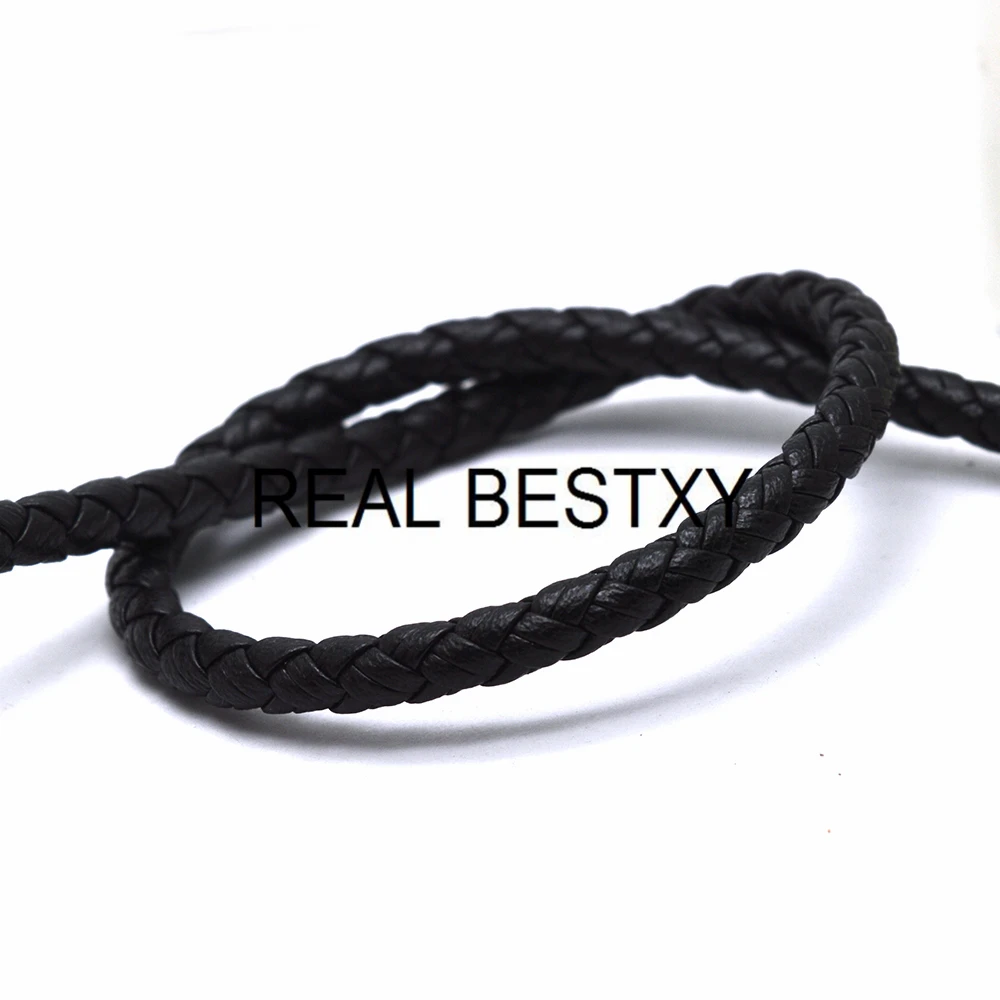 Настоящий BESTXY 5 мм/6 мм Плетеный кожаный шнур веревка для ожерелья браслет ювелирные изделия DIY черные кожаные шнуры для браслетов сделай сам