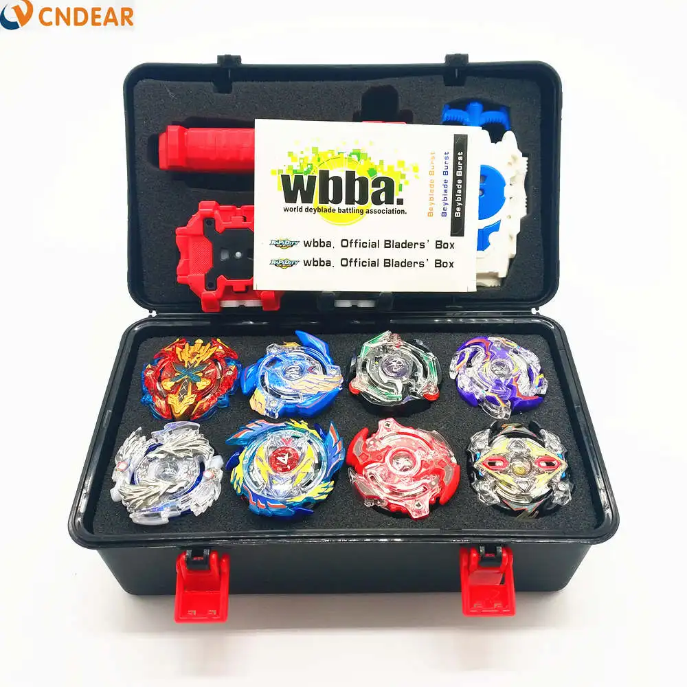 8pcs BOX 001 Beyblade burst тупи Металл Fusion черный набор коробка игрушка лезвие пусковое устройство волчок игрушки для Childn - Цвет: 8pcs BOX 001