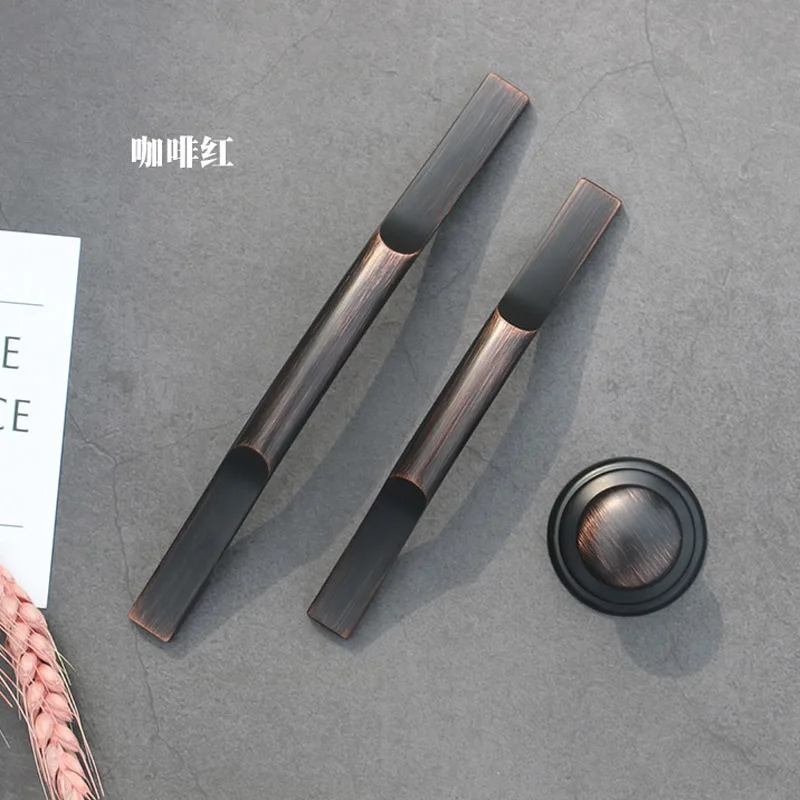 128mm-Red Bronze AOBT современные ручки для шкафа из цинкового сплава, ручки для кухонного шкафа, дверные ручки для выдвижных ящиков, ручки для шкафа, ручки для мебели - Цвет: 128mm-Red Bronze