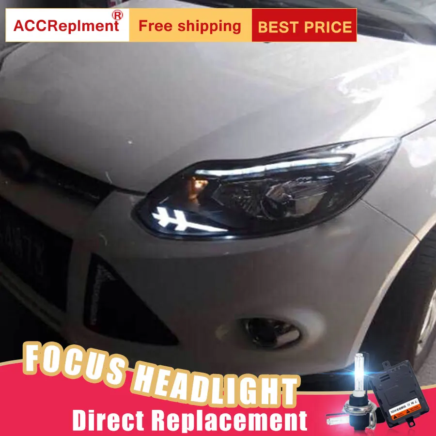 2 шт. светодиодный ные фары для Ford Focus 2012-2014 Автомобильные ангельские глазки