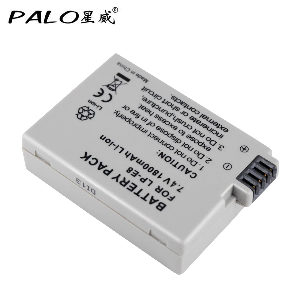 Аккумулятор для камеры PALO LP E8 LPE8 1800 мАч + двойное зарядное светодиодный кой Canon EOS