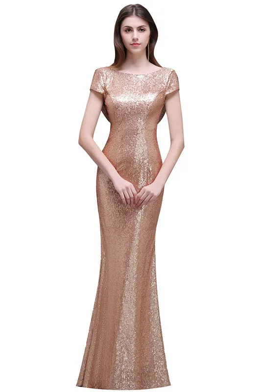 Rose Gold Модное светоотражающее платье, розовое золото, свадебные платья, расшитые блестками, платье русалки Для Свадебное праздничное платье demoisle D'honneur - Цвет: Rose Gold
