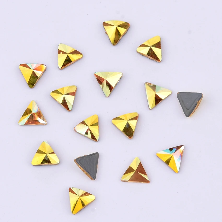 10pcs Gold flat back shaped nail rhinestones stars teardrop designs hot fix strass art ongle crystals accessories TBL1 | Красота и