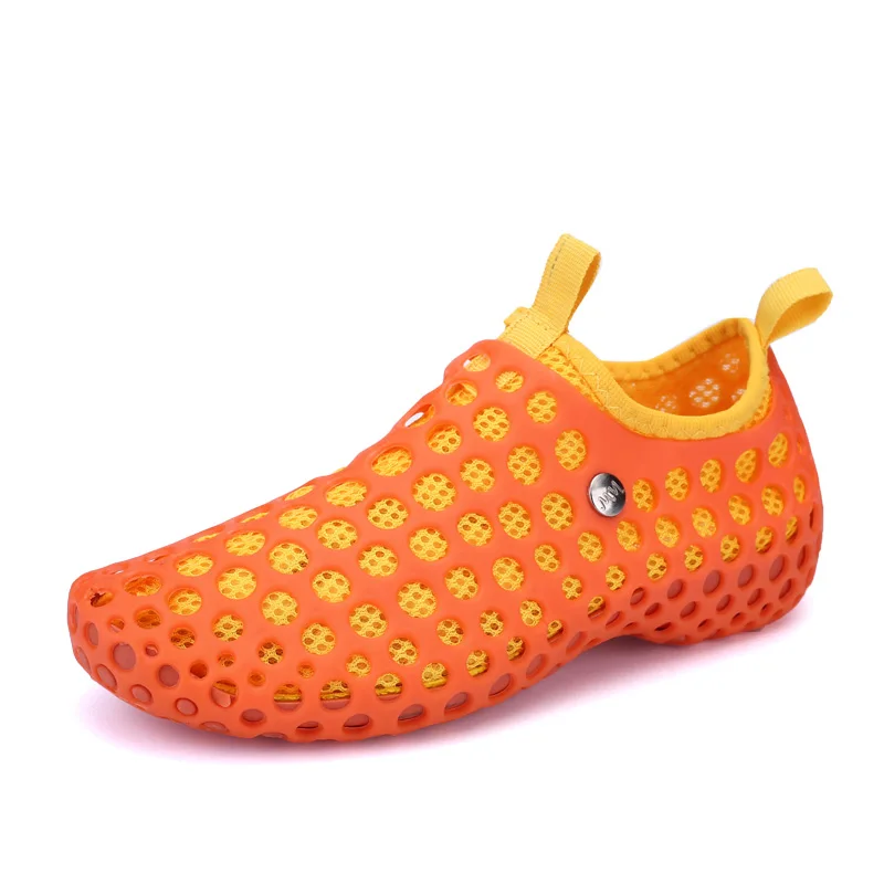 Orange Socone/Коллекция года; дышащая летняя пляжная обувь для прогулок; Удобная Женская водонепроницаемая обувь без шнуровки; удобные сандалии-светильник - Цвет: Orange