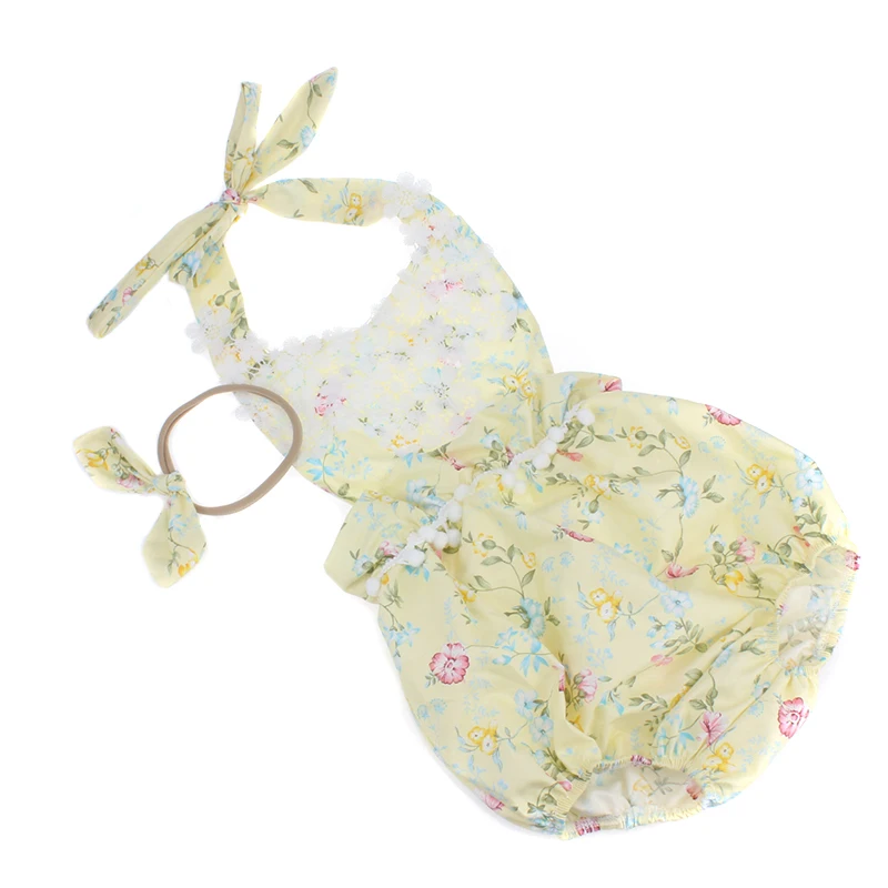 Новинка 2017 года 100% хлопок Детский комбинезон для малышей с цветочным рисунком