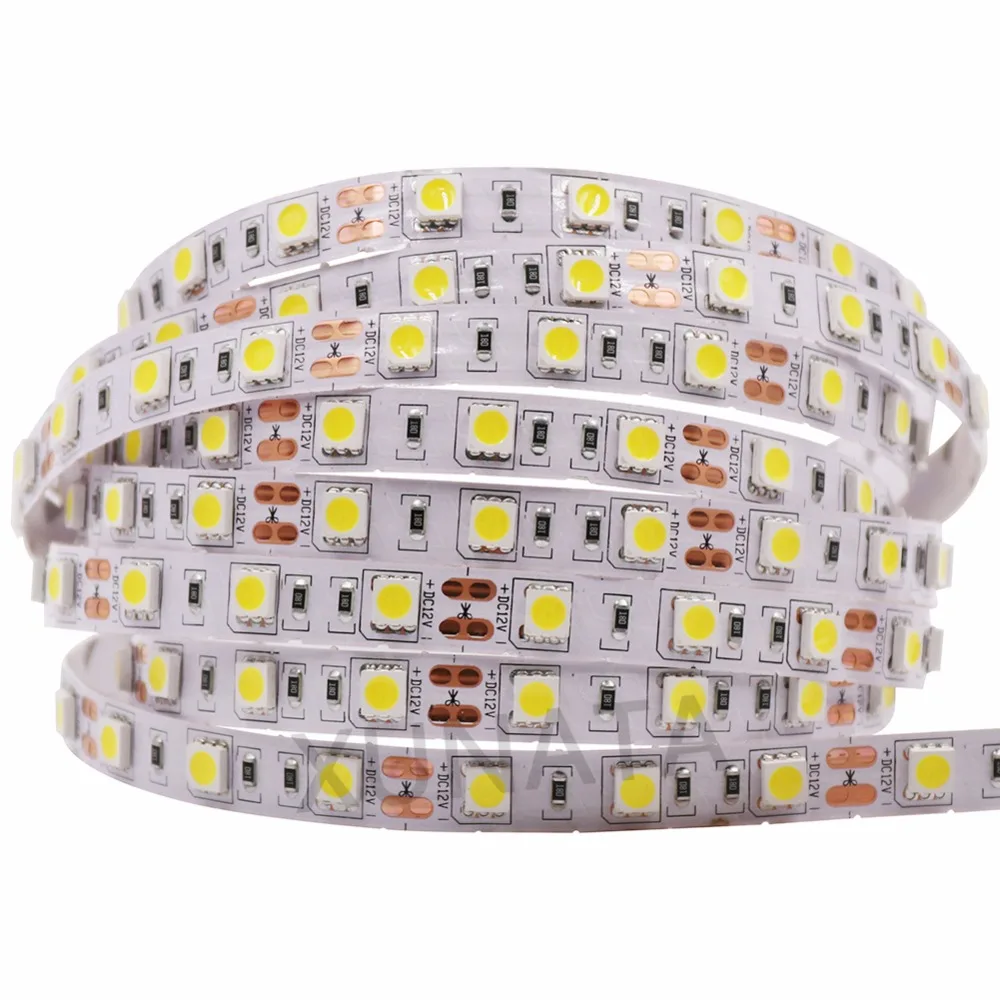 DC12V 5 м/лот SMD 5050 60 светодиодный s/m IP20 IP65 монохромный RGBW/RGBWW гибкий светодиодный светильник полосы