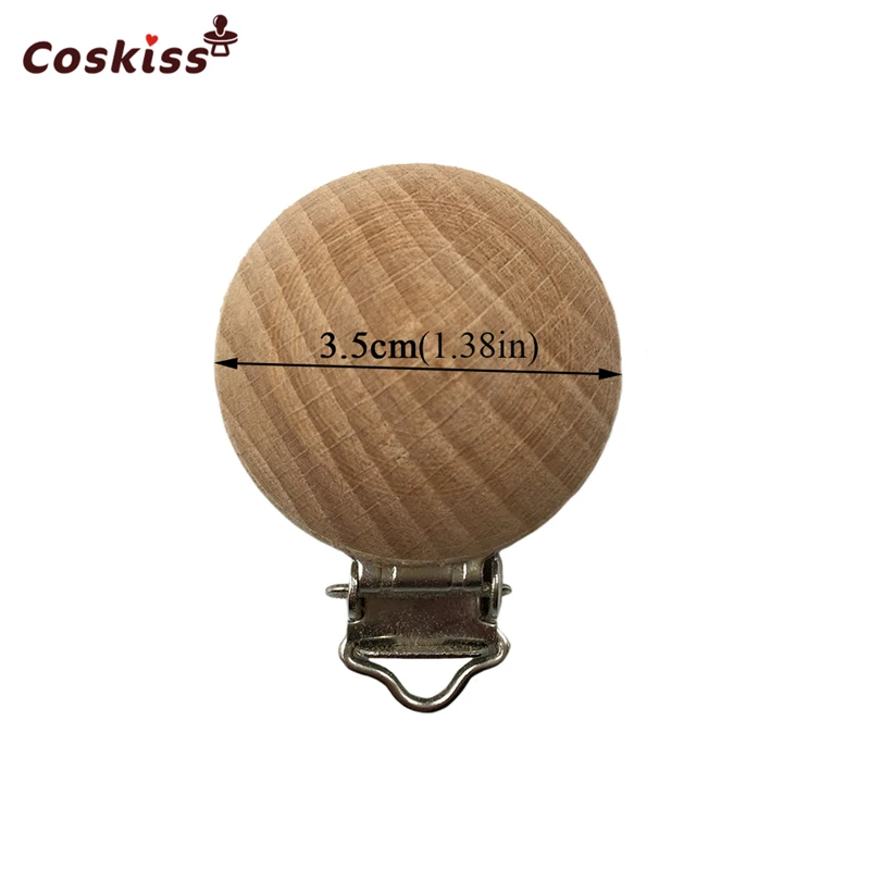 Clip de madera para chupete, accesorios para lactancia, 3,5 cm (1,38 pulgadas), chupete de haya, dentici&oacute;n masticable, Diy, cadenas de Clip Dummy, mordedor para beb&eacute;-4