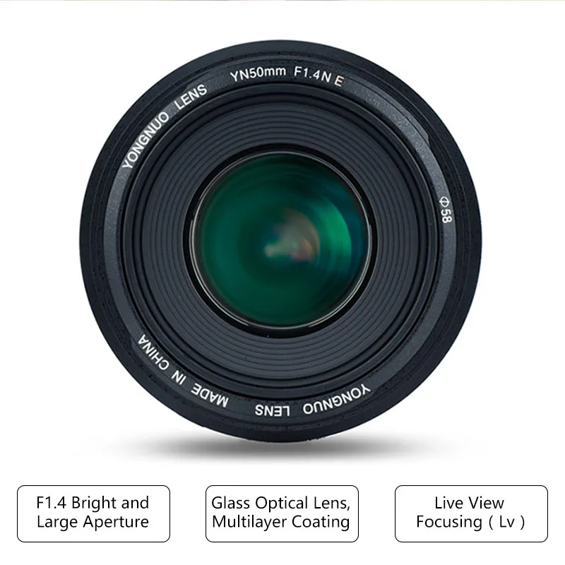 Светодиодная лампа для видеосъемки YONGNUO AF MF YN50mm F1.4N е стандартное фиксированное