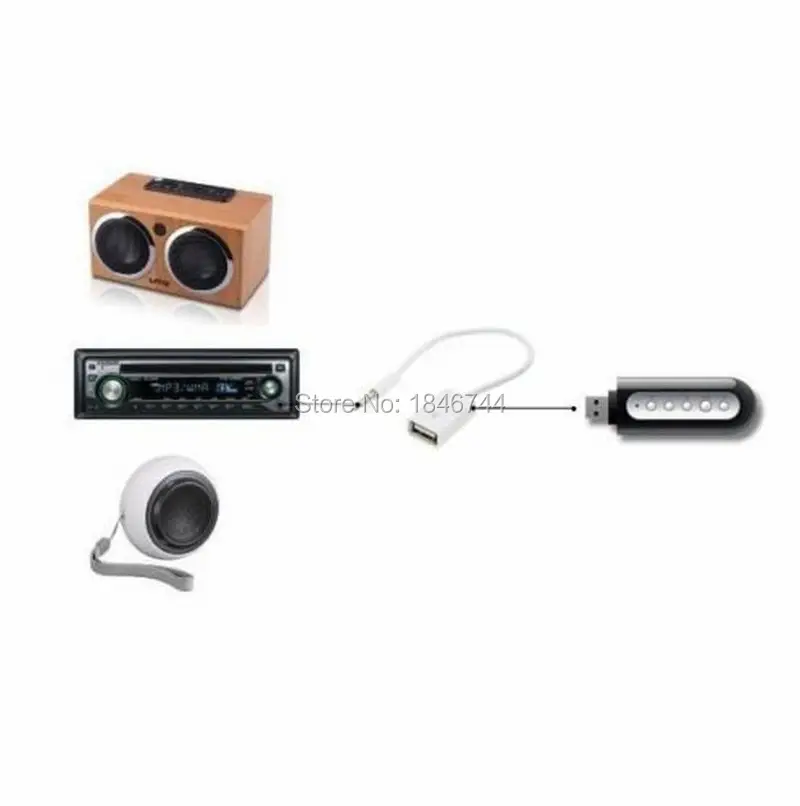 100 шт./лот 3.5 мм штекер автомобиля AUX аудио разъем Jack к USB Женский адаптер конвертер