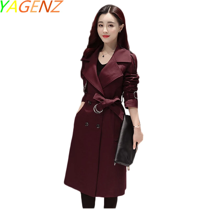 Женские двубортные ветровки 2020 весенне осенний модный длинный Тренч Женское